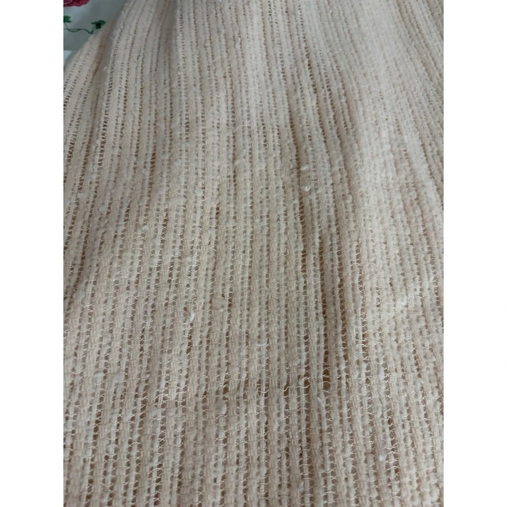 Vintage Weave Thermal Blanket Light Pink Satin Bound Edge Acrylic 74